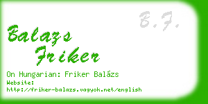 balazs friker business card
